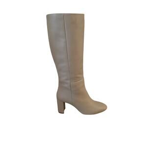 NEW MARGAUX NYC Bleecker Knee High Boots Beige Leather Sz 39 US 8.5/9